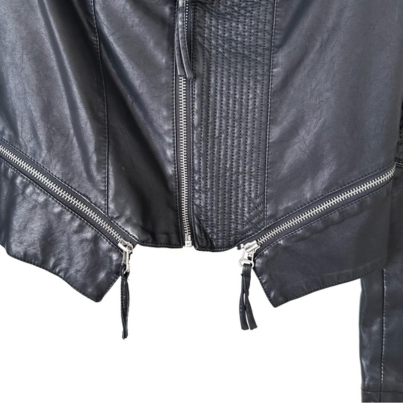 | lulus • up on a tuesday black vegan leather jacket • small | - Picture 7 of 16